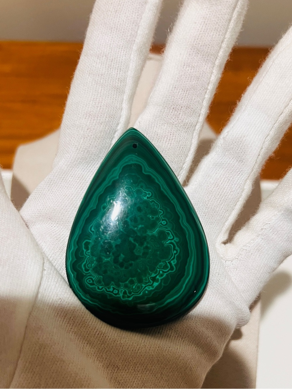 AAA+ Natural Malachite Large Teardrop Pendant